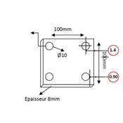 PLATINE 100x100x8mm