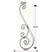 volute 20x6 H 730X250mm