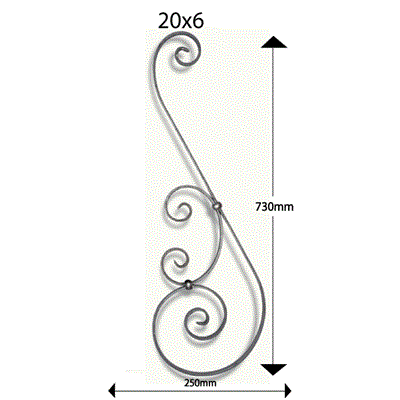 volute 20x6 H 730X250mm